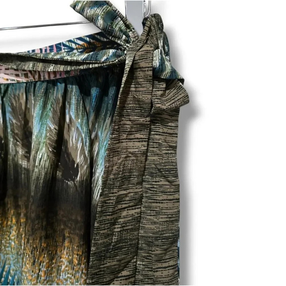 Live 4 Truth women's multicolor peacock print side tie a-line midi skirt Medium - Picture 4 of 9